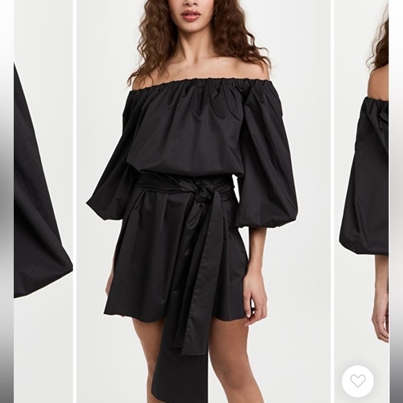 Alexis Dresses & Skirts - Alexis Doriana Off The Shoulder Balloon Sleeve Poplin Mini Dress Black